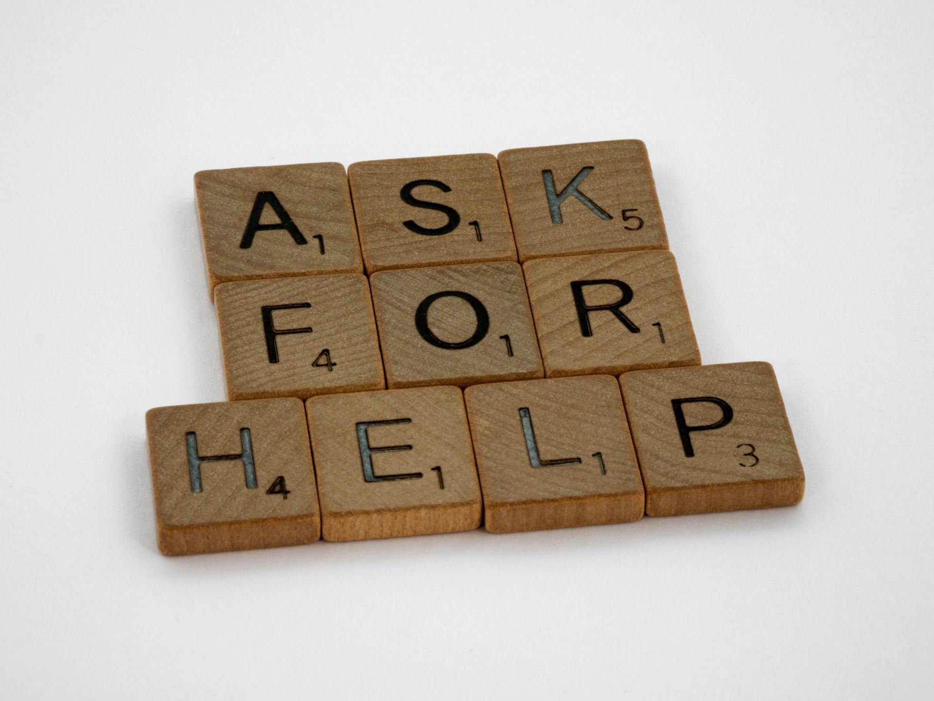 letters spelling Ask for help